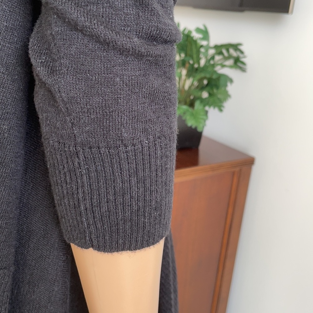 BLACK MODERN CARDIGAN WITH HOOD - Picture 5 of 5